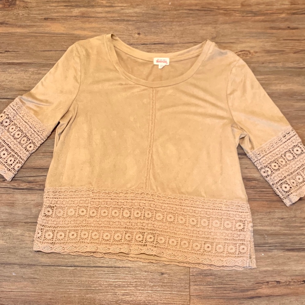 Suede Top with Crochet Detailing